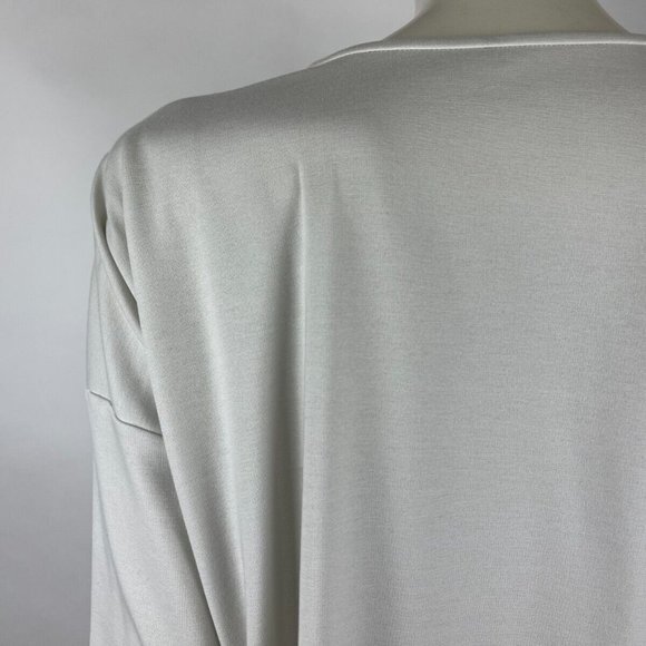 Eileen Fisher Flex Tencel Ponte Crew Neck Short Box Top Women L Long Sleeve NWOT - Picture 7 of 9